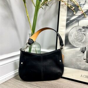 Coach Milbrook Demi Black Leather Hobo Baguette Bag Purse Vintage # 9604